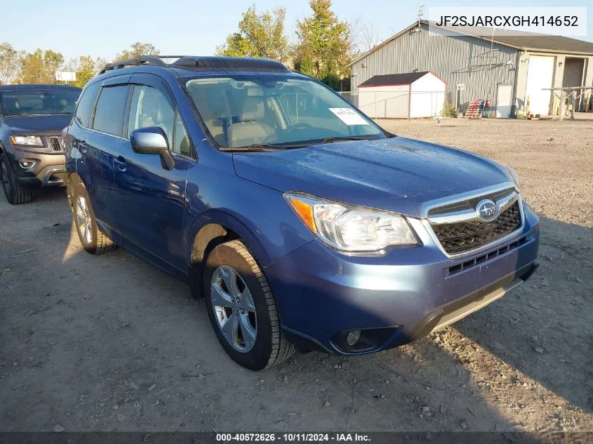 2016 Subaru Forester 2.5I Limited VIN: JF2SJARCXGH414652 Lot: 40572626