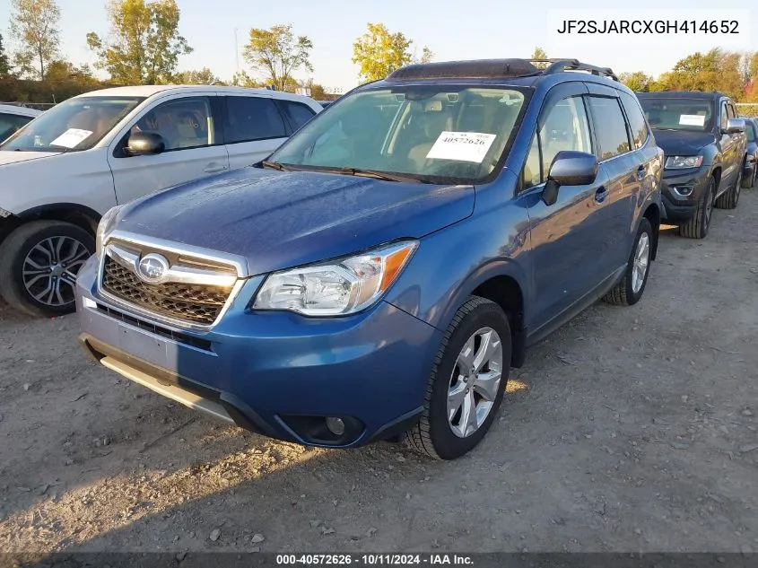 2016 Subaru Forester 2.5I Limited VIN: JF2SJARCXGH414652 Lot: 40572626