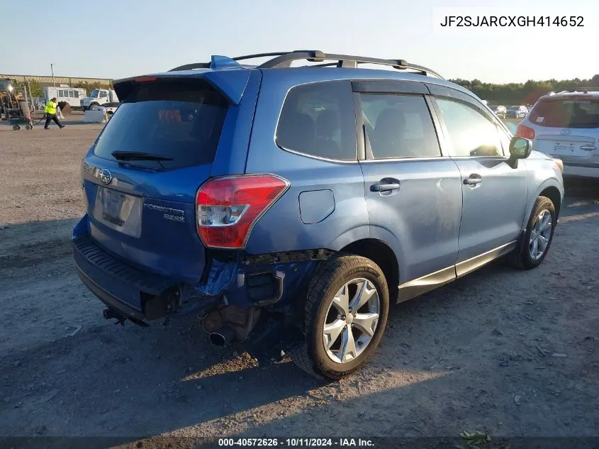 2016 Subaru Forester 2.5I Limited VIN: JF2SJARCXGH414652 Lot: 40572626