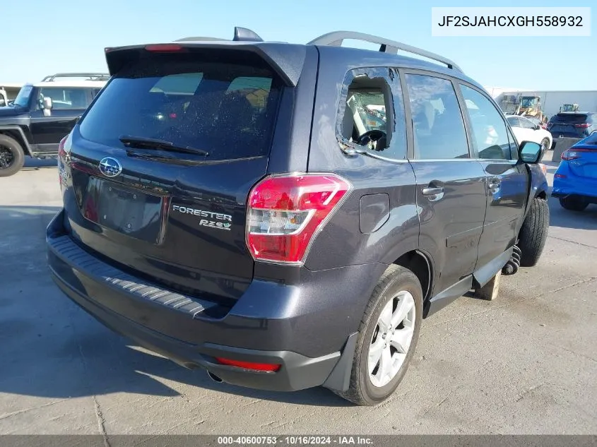 2016 Subaru Forester 2.5I Limited VIN: JF2SJAHCXGH558932 Lot: 40600753