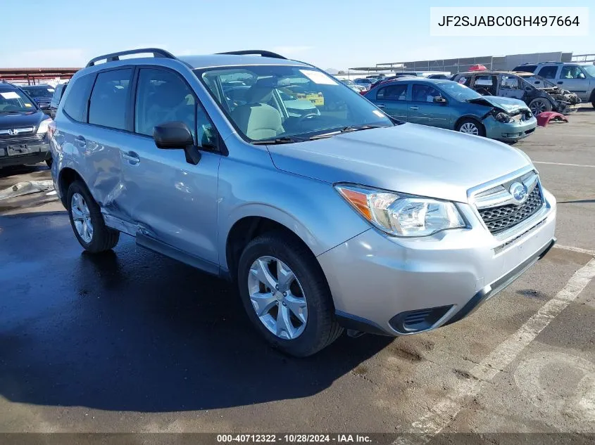 2016 Subaru Forester 2.5I VIN: JF2SJABC0GH497664 Lot: 40712322