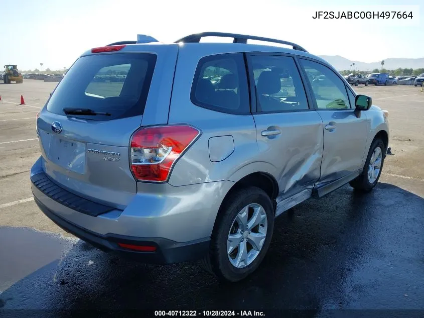 2016 Subaru Forester 2.5I VIN: JF2SJABC0GH497664 Lot: 40712322