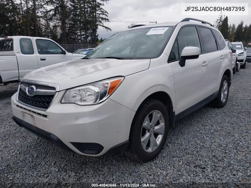 2016 Subaru Forester 2.5I Premium VIN: JF2SJADC8GH487395 Lot: 40843646