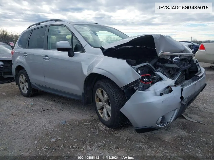 2016 Subaru Forester 2.5I Premium VIN: JF2SJADC5GG486016 Lot: 40885142