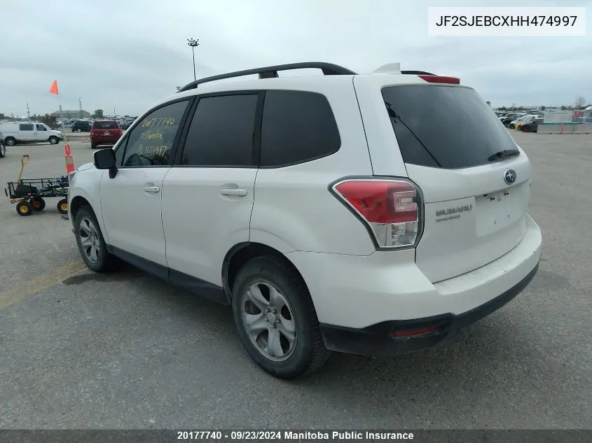 2017 Subaru Forester 2.5I VIN: JF2SJEBCXHH474997 Lot: 20177740