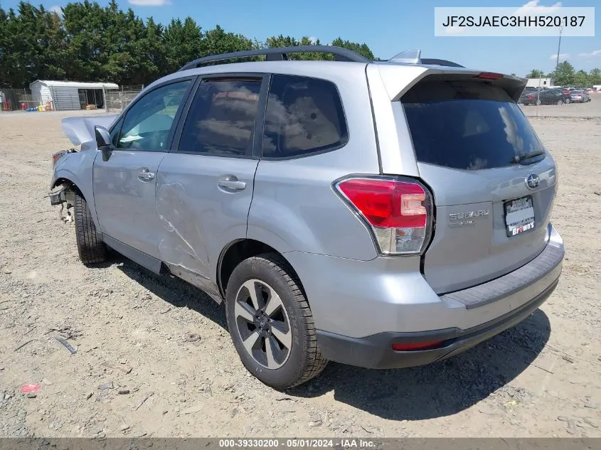 2017 Subaru Forester 2.5I Premium VIN: JF2SJAEC3HH520187 Lot: 39330200