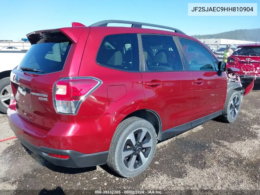 2017 Subaru Forester 2.5I Premium VIN: JF2SJAEC9HH810904 Lot: 39332385