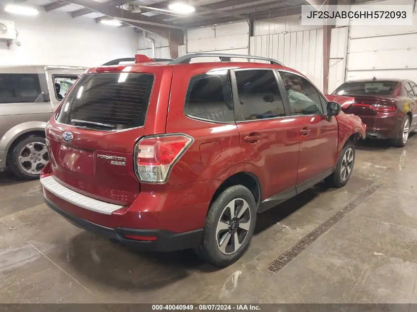 2017 Subaru Forester 2.5I VIN: JF2SJABC6HH572093 Lot: 40040949