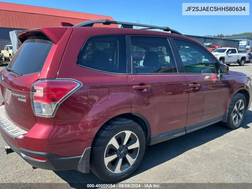 2017 Subaru Forester 2.5I Premium VIN: JF2SJAEC5HH580634 Lot: 40059054