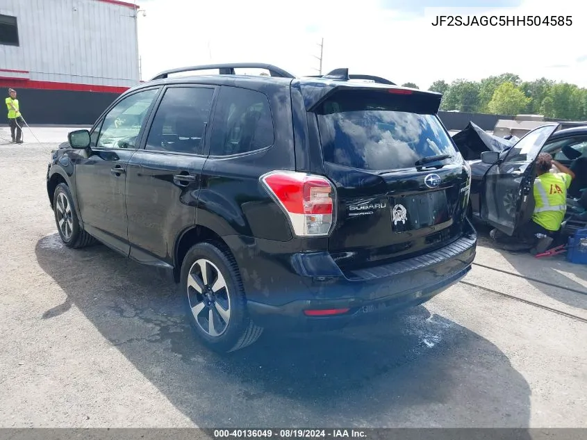 2017 Subaru Forester Premium VIN: JF2SJAGC5HH504585 Lot: 40136049