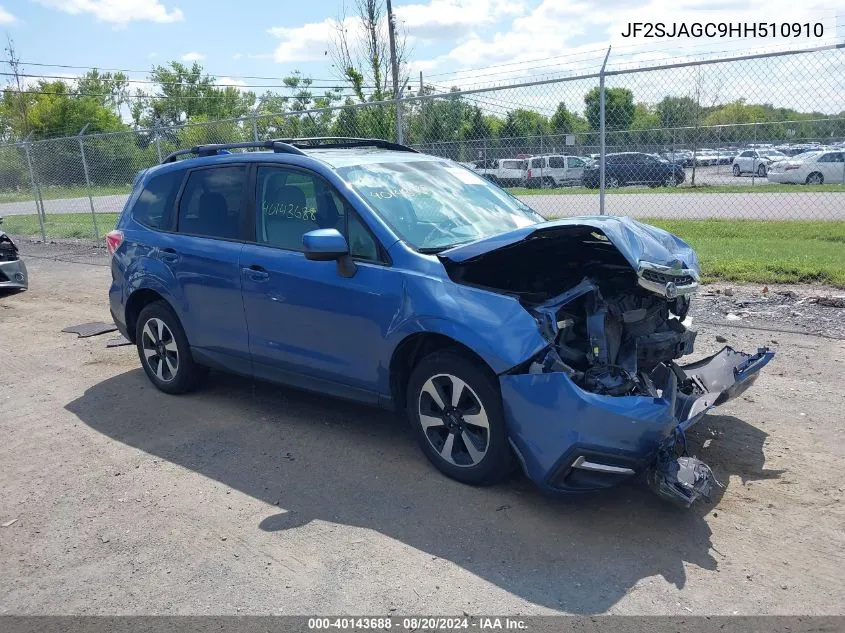 2017 Subaru Forester 2.5I Premium VIN: JF2SJAGC9HH510910 Lot: 40143688