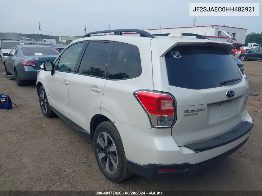 2017 Subaru Forester 2.5I Premium VIN: JF2SJAEC0HH482921 Lot: 40177420