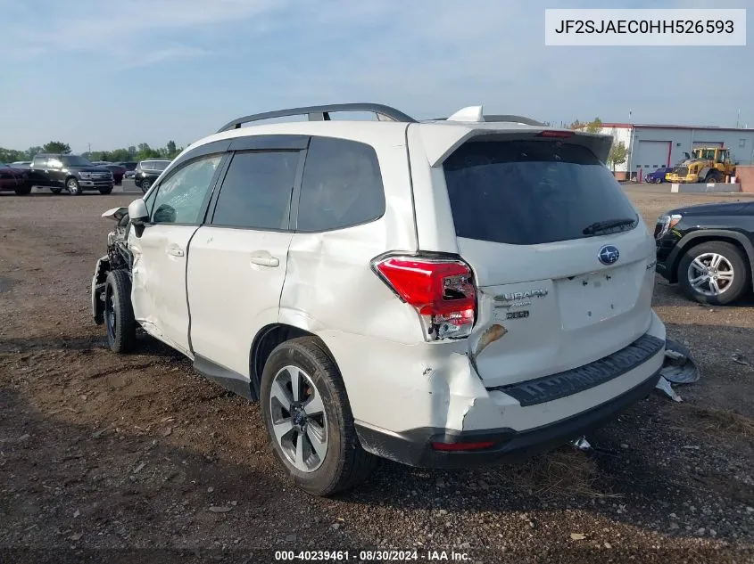 2017 Subaru Forester 2.5I Premium VIN: JF2SJAEC0HH526593 Lot: 40239461