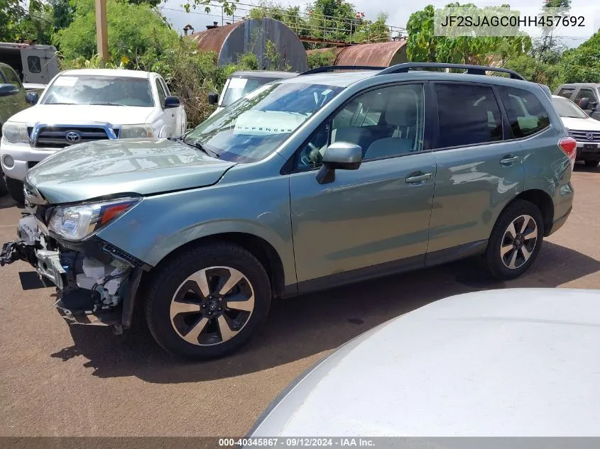 2017 Subaru Forester 2.5I Premium VIN: JF2SJAGC0HH457692 Lot: 40345867