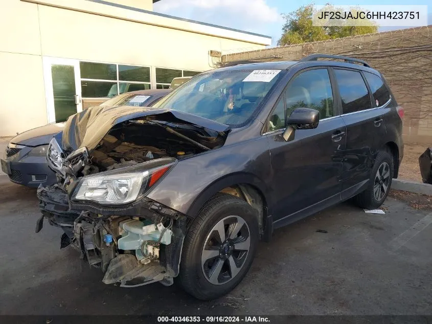 2017 Subaru Forester 2.5I Limited VIN: JF2SJAJC6HH423751 Lot: 40346353