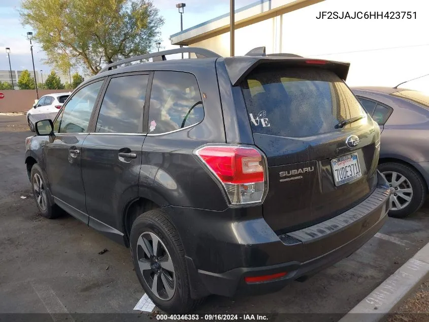 2017 Subaru Forester 2.5I Limited VIN: JF2SJAJC6HH423751 Lot: 40346353