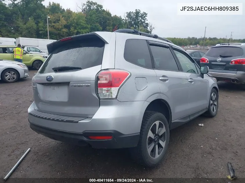 2017 Subaru Forester 2.5I Premium VIN: JF2SJAEC6HH809385 Lot: 40411654