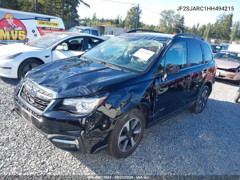 2017 Subaru Forester 2.5I Limited VIN: JF2SJARC1HH494215 Lot: 40413043