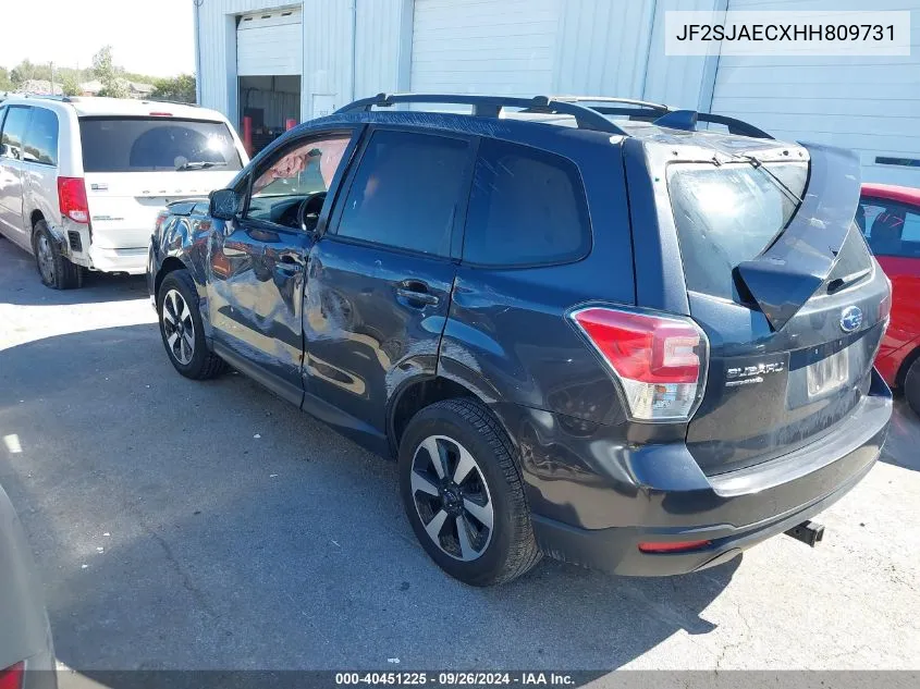 2017 Subaru Forester 2.5I Premium VIN: JF2SJAECXHH809731 Lot: 40451225