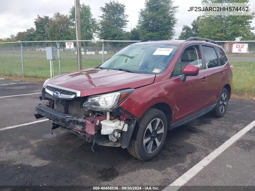 2017 Subaru Forester 2.5I Limited VIN: JF2SJARC2HH574462 Lot: 40455036