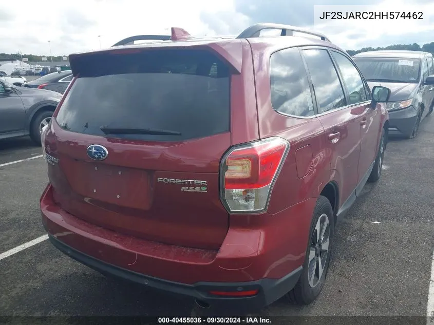 JF2SJARC2HH574462 2017 Subaru Forester 2.5I Limited