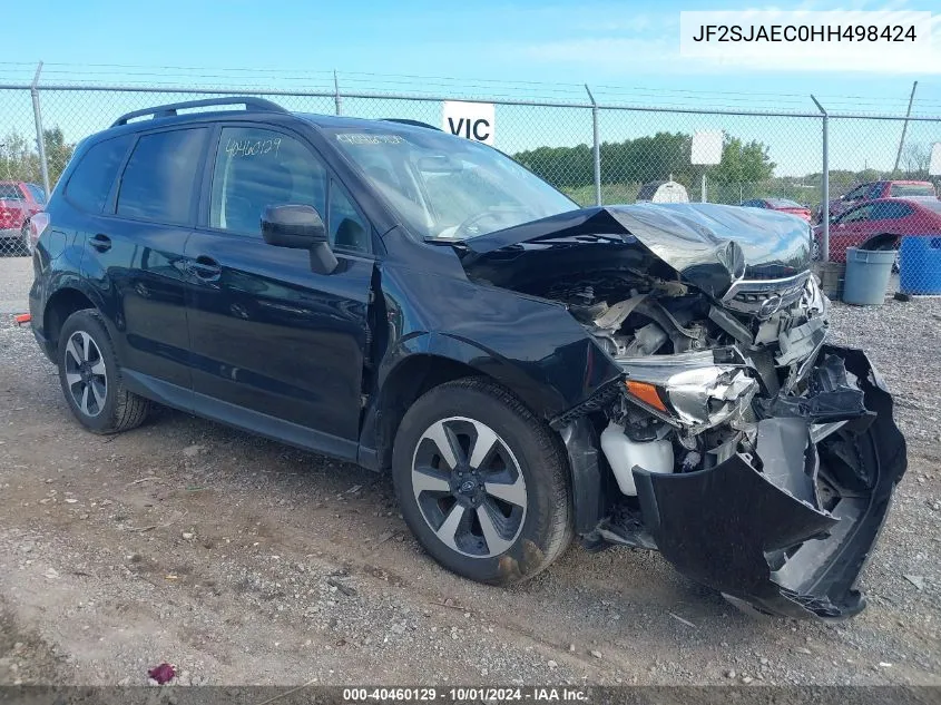 2017 Subaru Forester 2.5I Premium VIN: JF2SJAEC0HH498424 Lot: 40460129