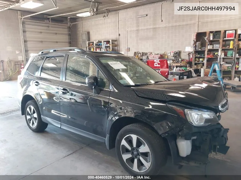 2017 Subaru Forester 2.5I Limited VIN: JF2SJARC0HH497994 Lot: 40460529