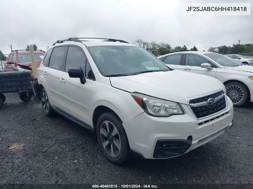 2017 Subaru Forester 2.5I VIN: JF2SJABC6HH418418 Lot: 40463515