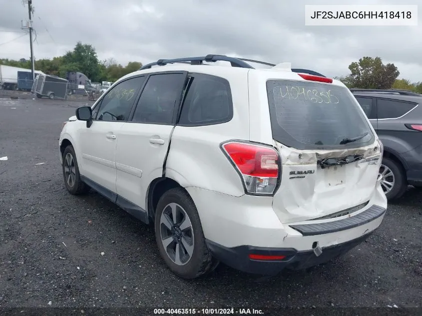 2017 Subaru Forester 2.5I VIN: JF2SJABC6HH418418 Lot: 40463515