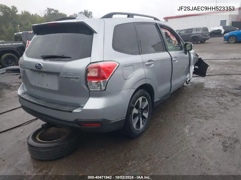 2017 Subaru Forester 2.5I Premium VIN: JF2SJAEC9HH523353 Lot: 40471942