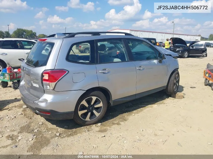 2017 Subaru Forester 2.5I VIN: JF2SJABC4HH506772 Lot: 40478956