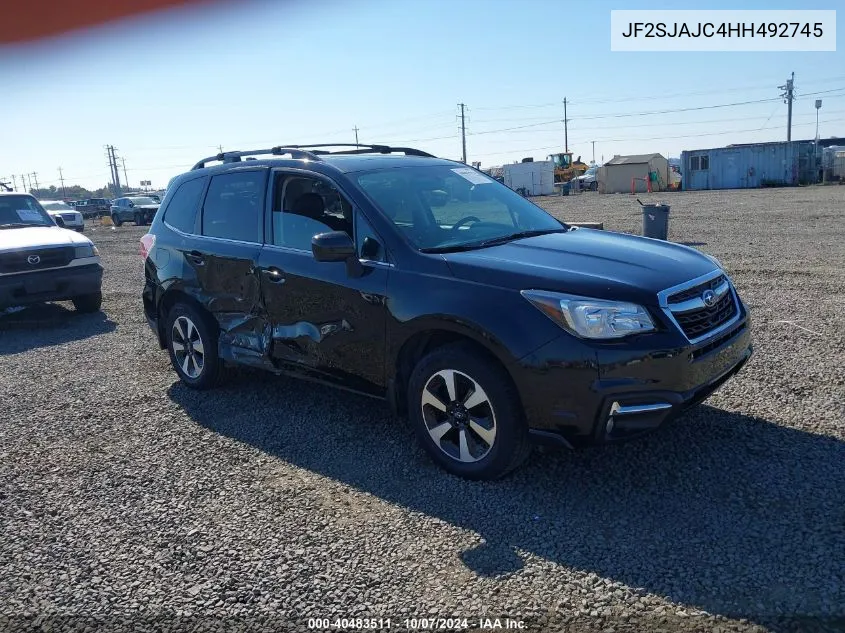 2017 Subaru Forester 2.5I Limited VIN: JF2SJAJC4HH492745 Lot: 40483511