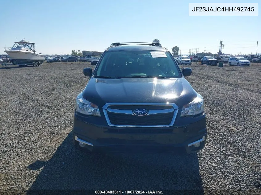 2017 Subaru Forester 2.5I Limited VIN: JF2SJAJC4HH492745 Lot: 40483511