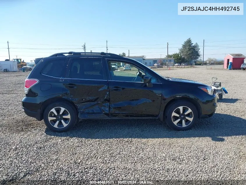 2017 Subaru Forester 2.5I Limited VIN: JF2SJAJC4HH492745 Lot: 40483511