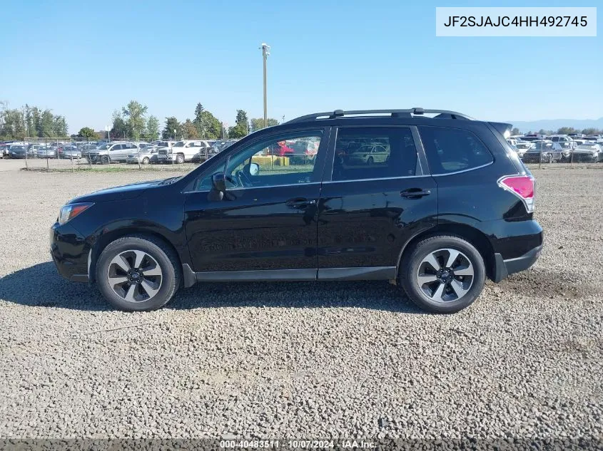 2017 Subaru Forester 2.5I Limited VIN: JF2SJAJC4HH492745 Lot: 40483511