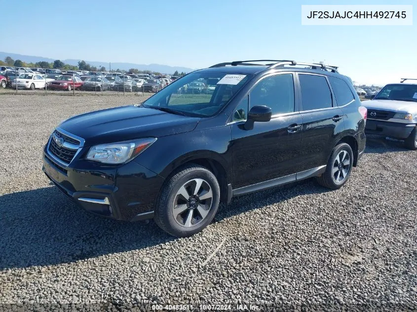 2017 Subaru Forester 2.5I Limited VIN: JF2SJAJC4HH492745 Lot: 40483511