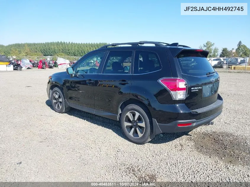 2017 Subaru Forester 2.5I Limited VIN: JF2SJAJC4HH492745 Lot: 40483511