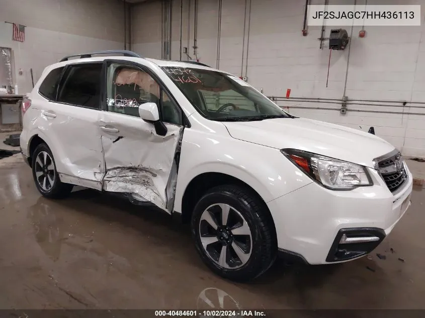 2017 Subaru Forester 2.5I Premium VIN: JF2SJAGC7HH436113 Lot: 40484601