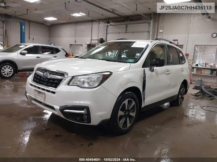 2017 Subaru Forester 2.5I Premium VIN: JF2SJAGC7HH436113 Lot: 40484601