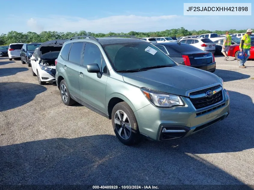 2017 Subaru Forester 2.5I Premium VIN: JF2SJADCXHH421898 Lot: 40485928