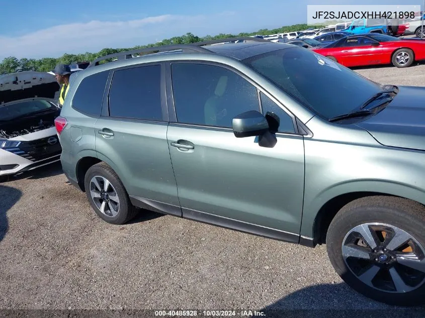 2017 Subaru Forester 2.5I Premium VIN: JF2SJADCXHH421898 Lot: 40485928