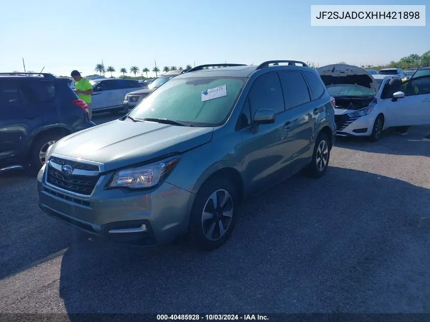 2017 Subaru Forester 2.5I Premium VIN: JF2SJADCXHH421898 Lot: 40485928