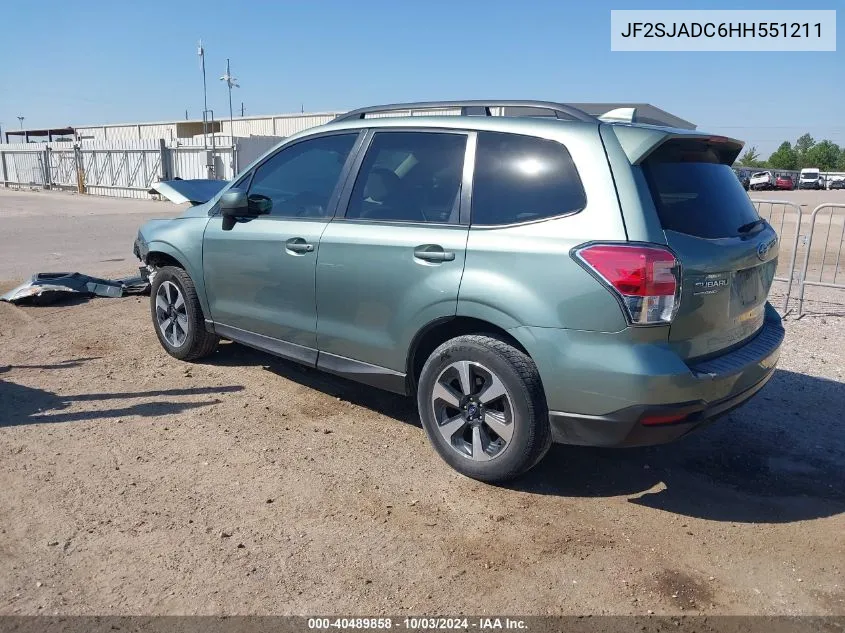 2017 Subaru Forester 2.5I Premium VIN: JF2SJADC6HH551211 Lot: 40489858