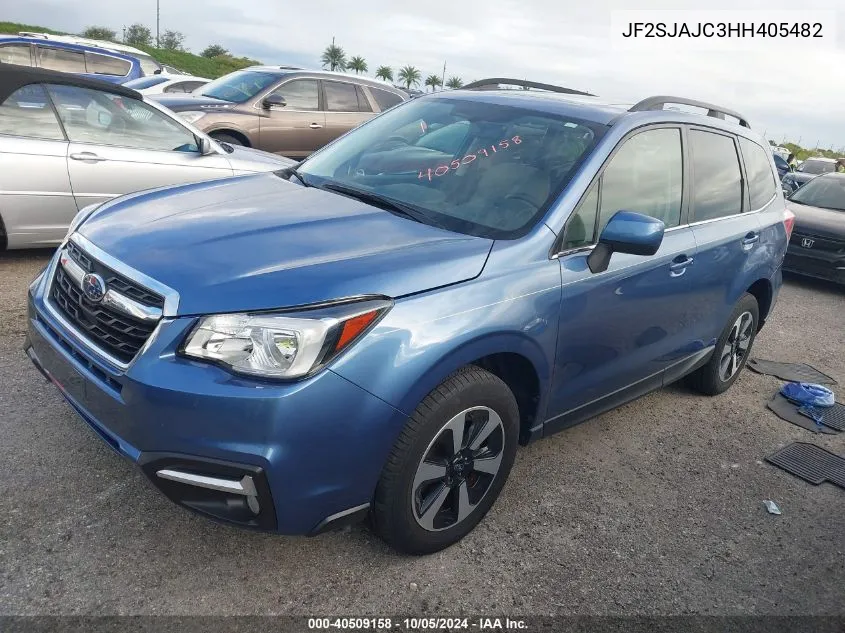 2017 Subaru Forester 2.5I Limited VIN: JF2SJAJC3HH405482 Lot: 40509158