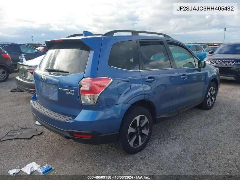 2017 Subaru Forester 2.5I Limited VIN: JF2SJAJC3HH405482 Lot: 40509158