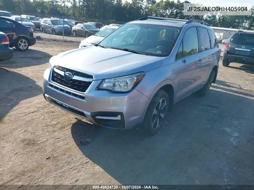 2017 Subaru Forester 2.5I Premium VIN: JF2SJAEC0HH405904 Lot: 40524730