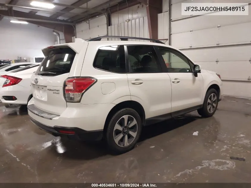 JF2SJAGC0HH548915 2017 Subaru Forester 2.5I Premium