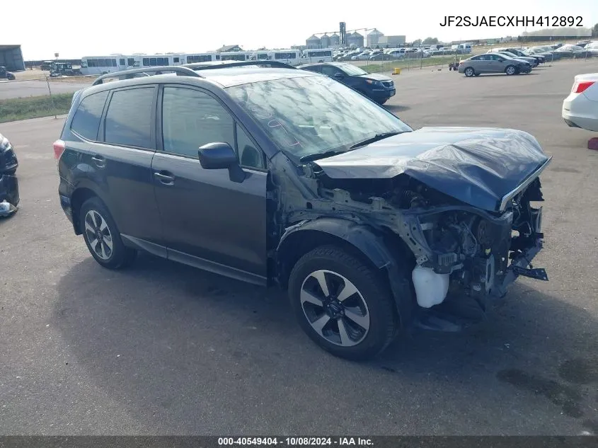 2017 Subaru Forester 2.5I Premium VIN: JF2SJAECXHH412892 Lot: 40549404