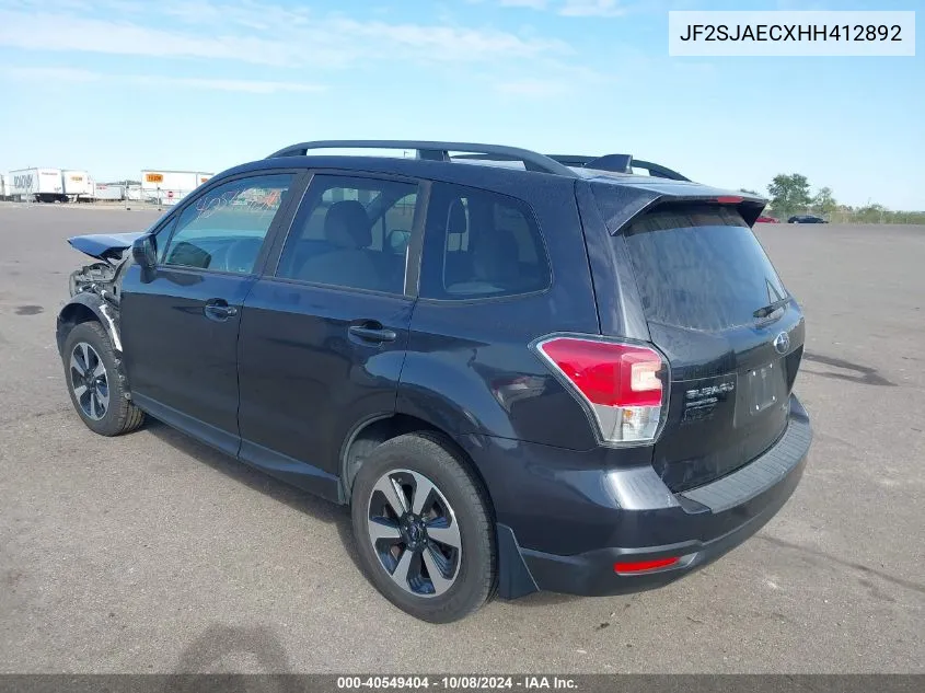 2017 Subaru Forester 2.5I Premium VIN: JF2SJAECXHH412892 Lot: 40549404