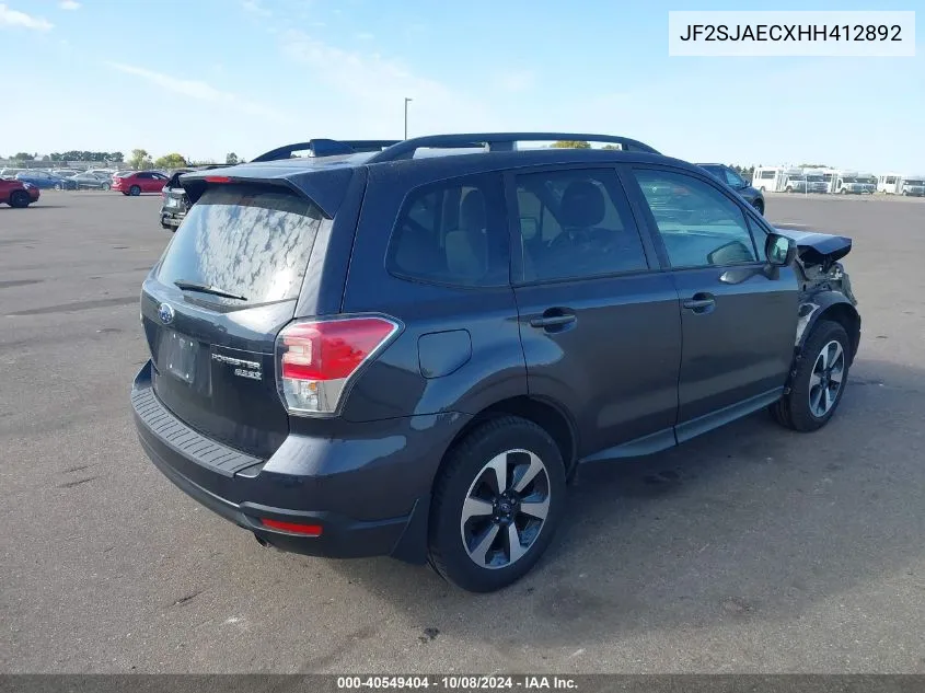 2017 Subaru Forester 2.5I Premium VIN: JF2SJAECXHH412892 Lot: 40549404